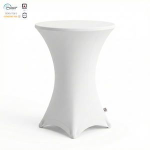 Housse de table extensible moderne noire en spandex imperméable et durable pour bar et boîte de nuit - Product Image 1