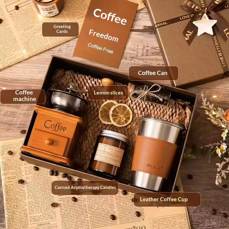 Set cafetera + caja regalo marrón + tipo b