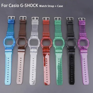 Accessoires de montre, bracelets de montre en caoutchouc TPU sport pour <span class=keywords><strong>Casio</strong></span> <span class=keywords><strong>DW5600</strong></span> GW-M5610 avec boîtier de montre transparent - Product Image 2