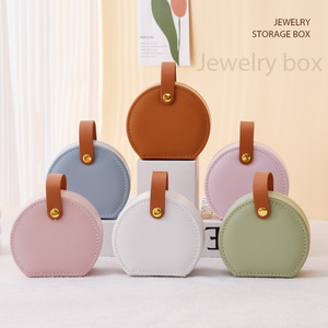 Portable Jewelry Storage Box PU Leather Magnetic Closure Minimalist Design Lightweight Travel Case for Rings Earrings Necklaces - Product Image 1