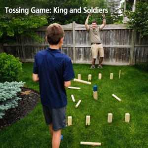 Jeu de lancer de rois en bois éducatif, activité de team building en plein air, <span class=keywords><strong>jouet</strong></span> interactif parent-enfant pour jardin et pelouse - Product Image 2