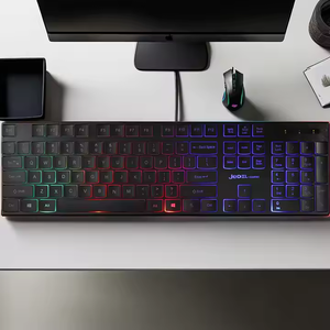 Jedel Keyboard permainan, lampu LED profil rendah ramping 104 kunci dengan versi bahasa disesuaikan pencahayaan warna-warni - Product Image 5