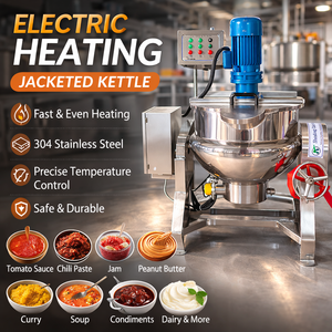 <span class=keywords><strong>Chaudière</strong></span> de cuisson industrielle automatique en acier inoxydable avec agitateur, chauffée électriquement, pour boulangerie et moulin à farine - Product Image 1