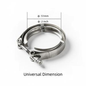 Collier de serrage <span class=keywords><strong>V</strong></span>-<span class=keywords><strong>Band</strong></span> 51 mm (2 pouces) en acier inoxydable 304, connecteur standard, pièces de rechange pour système d'échappement haute performance, prix usine, haute qualité - Product Image 2