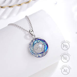 Collana con Pendente Drago in Cristallo Blu, Gioielli Vintage in Argento Sterling 925 per Uomo e Donna, Portafortuna Changda - Product Image 5