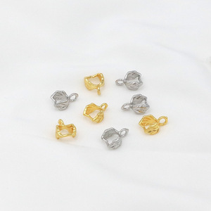 Cierre de doble cara para hojas y semillas, hebilla pequeña chapada en cobre para joyería, clip para colgante DIY B88 - Product Image 4
