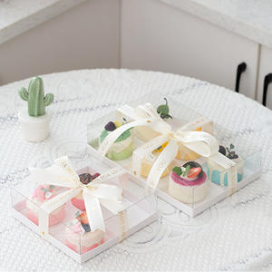 4 / 6 packs de petites boîtes à gâteaux Spring tour dessert Donut mousse baking cupcake boîte en plastique transparente - Product Image 4