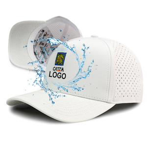 Casquettes et chapeaux athlétiques noirs pour hommes, personnalisables avec logo, performance, 5 panneaux, imperméables, perforées au laser, style trucker, golf, snapback - Product Image 1