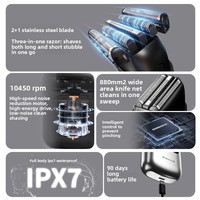 Mini rasoir électrique portable pour hommes avec écran LED, étanche IPX7, rasoir de voyage rechargeable par USB, tondeuse à barbe, vente en gros OEM