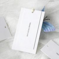 Etiquetas de Papel Blanco Impresas con Logotipo Personalizado, Etiquetas Rectangulares Largas para Ropa, Etiquetas de Marca para Prendas de Vestir, Venta al por Mayor Personalizada