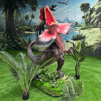 Modèle de dinosaure Dilophosaurus animatronique LONGTU avec un aspect réaliste, taille réelle, provenant directement de l'usine de dinosaures