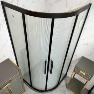 Salle de douche salle de bain d'hôtel <span class=keywords><strong>porte</strong></span> de douche en aluminium d'occasion portes de douche incurvées prix - Product Image 3