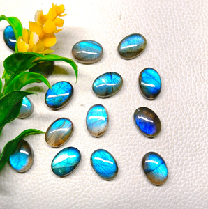 Labradorita azul cabujón suelto piedras preciosas al por mayor lote-Piedras preciosas con parte posterior plana para la fabricación de joyas (4x6mm a 20x30mm) - Product Image 6