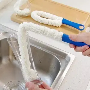 Escova de esponja de cozinha longa Escova de mão espuma chá mancha escova esponja