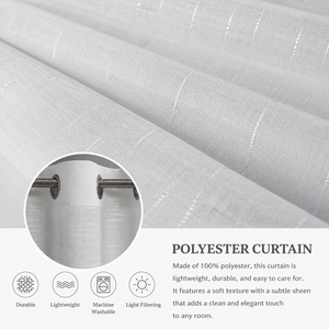 Rideaux Voile 100% Polyester à Motif Personnalisé, à Œillets, Filtrant la Lumière, pour Salon, Chambre et Décoration Intérieure - Product Image 2