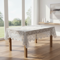 Nappe carrée jetable en dentelle blanche au crochet de style moderne pour mariages, réceptions et baby showers