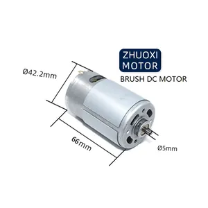 ZHUOXI سعر المصنع 775 موتور تيار مباشر 24v 12v موتور مروحة dc ضياء 42*66 مللي متر 13000 rpm سرعة منخفضة عالية عزم الدوران موتور كهربائي بتيار مستمر