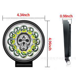 Skull Round Car <b>LED</b> <b>Work</b> <b>Light</b> 4 Inch 12-24V DC Switch Control Off-Road Lighting - Product Image 1