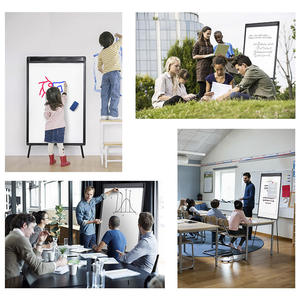 Papan Tulis Putar Berdiri Interaktif Multifungsi Tripod Magnetik Logam Papan Tulis Putih yang Dapat Dihapus - Product Image 4