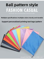 Sac de rangement pour documents en toile PVC imperméable à motif football A4 A5 A6 avec fermeture éclair, 1 compartiment, logo personnalisable, OEM