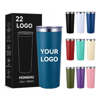 Gobelet isotherme portable pour voiture de 22 oz (acier inoxydable 304) personnalisable, maintien au chaud de 6 à 12 heures, design moderne