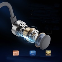 Auriculares IPX8 impermeables estéreo con graves, cascos de conducción ósea inalámbricos con micrófono BT5.3