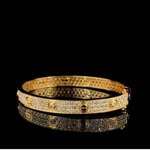 High Quality Luxury <b>Gold</b> Diamond <b>Bangles</b> <b>Set</b> for Bridal Wear Anniversary Party Evening Use Certified Competitive Price - Product Image 6