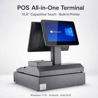 Caisse enregistreuse POS tout-en-un, écran tactile capacitif 15,6 pouces, imprimante de reçus intégrée, tiroir-caisse, prix d'usine en stock