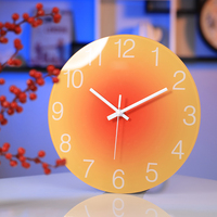 Horloges circulaires analogiques à quartz de 12 pouces pour la décoration intérieure personnalisée avec un design moderne et une horloge murale en verre marbré vert