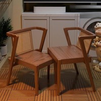 Ensemble de salle à manger compact et multifonctionnel en bois massif de style nordique avec table et chaises pour balcon