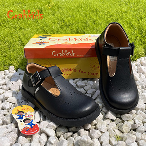 Crabkids toptan 27-42 metre siyah havalandırma T düğmeleri ile kızlar için uygun seyahat okul ayakkabısı - Product Image 5