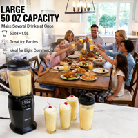 Blender puissant de 1200 W, technologie intelligente, pour smoothies, fruits congelés, blender nutritif