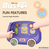 Mini bus scolaire design avec volant, éclairage et musique, jouet éducatif à piles pour bébés et enfants, nouveau jouet sensoriel anti-stress