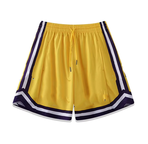กางเกงขาสั้นบาสเก็ตบอลสำหรับผู้ชายกางเกงขาสั้นสำหรับเล่นบาสเก็ตบอลโลโก้เสื้อยืดกีฬายิมกลางระบายอากาศได้ดี - Product Image 3