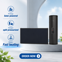 Système solaire thermique haute performance 1000L, pressurisé, avec revêtement émaillé bleu sélectif, 8 capteurs plats, pour extérieur et garage