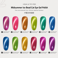 Vernis Gel Magnétique Effet Œil de Chat 12 Couleurs Midsummer Ice Bead Sans HEMA ni TPO, Gel UV LED Scintillant pour Salon de Manucure