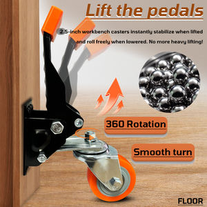 Werk bänke Lenk rolle 600lbs Machinery Table Caster Kit 2,5 Zoll seitlich montiertes Hochleistungs-Einzieh rollen Maschinen rad - Product Image 4