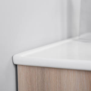 Évier de salle de bain rectangulaire en céramique blanc moderne de 40 pouces à encastrer, haute dureté, personnalisé, avec drain, pour meuble sous-vasque de style <span class=keywords><strong>continental</strong></span> - Product Image 4