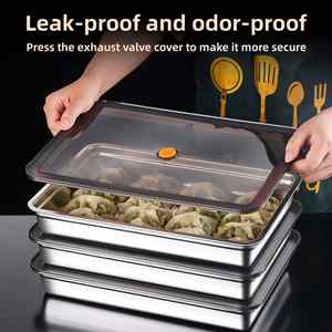 Boîte de conservation alimentaire multifonctionnelle moderne et durable en acier inoxydable 304 de 2800 ml, compatible lave-vaisselle, pour voyage et cuisine, idéale pour les raviolis - Product Image 2
