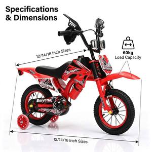 Vélo pour enfants style mini-<span class=keywords><strong>moto</strong></span>, directement de l'usine, 12, 16, 20 pouces, pour garçons, avec roues d'apprentissage, personnalisation OEM disponible - Product Image 5