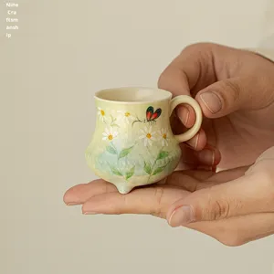 Tazza <span class=keywords><strong>da</strong></span> tè in ceramica di fascia alta dipinta a mano stile di pittura a olio sottosmalta per uso domestico classica tazza <span class=keywords><strong>da</strong></span> tè di Kung Fu - Product Image 3