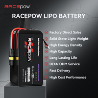Batterie Li-po à semi-conducteurs Racepow 400 Wh/kg 60000 mAh 60 Ah 51,8 V 66,6 V 14S 18S pour drones de transport/lève-poids/Vtol/multirotors