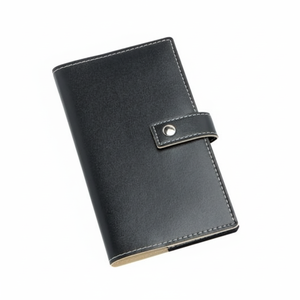 Porta biglietti da visita nero in pelle, design compatto, per uomo e donna, uso in ufficio - Product Image 2
