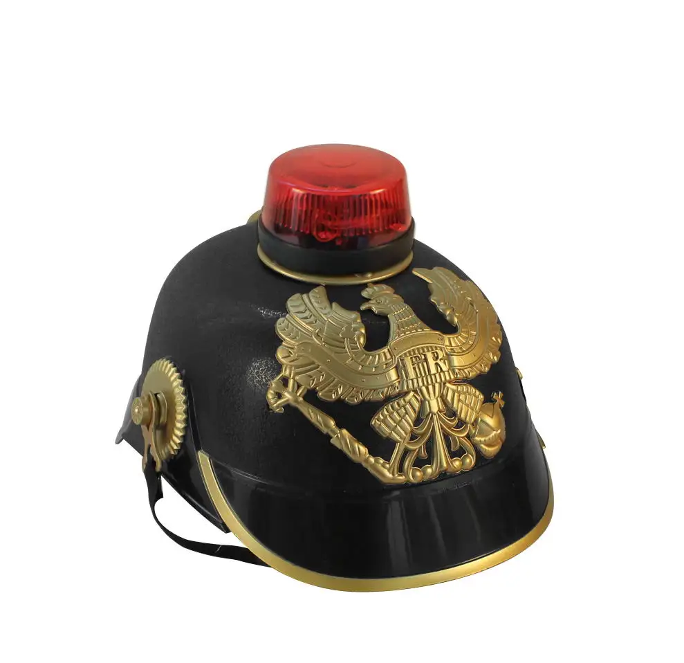 Elmetto ufficiale tedesco di Halloween casco di polizia in plastica imperiale Prussian con luci