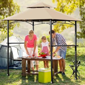 <span class=keywords><strong>Tente</strong></span> de gazebo en métal à double toit plat de 8x5 pieds facile à assembler pour le jardin. - Product Image 3