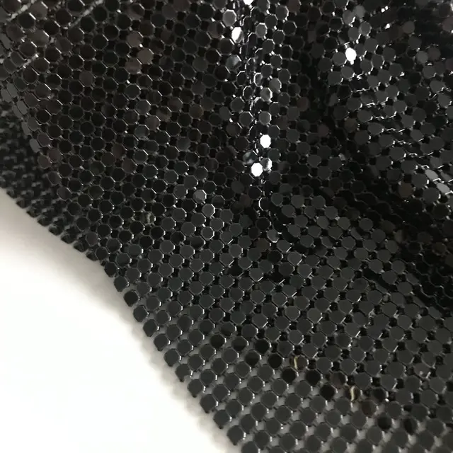3mm Metal Chainmail Mesh Black Copper Mesh Fabric For Bags