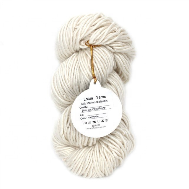 Lotus Yarns High Quality Natural Merino wool/silk undyed hand knitting yarn