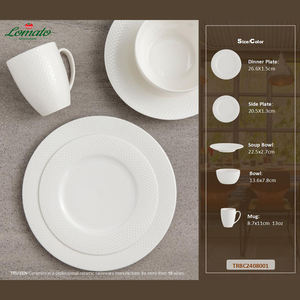 Assiette à dîner en céramique grès santé Restaurant mat utilisé restauration plat Durable porcelaine ensemble d'assiettes à pois rustiques nordiques - Product Image 6