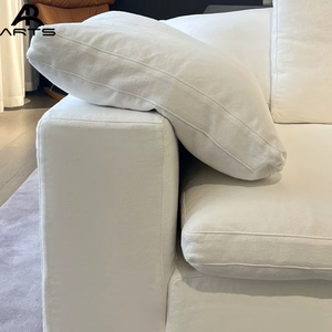 Conjunto de Sofá Modular Minimalista Moderno para Sala de Estar, Importado, Estructura de Madera de Pino Macizo con Relleno de Plumas, Tapicería de Tela - Product Image 3