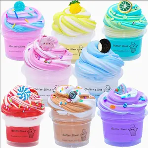 Hot Selling 8 Pack Butter Slime Toy Super Soft Non stick Cotton Slime Stress Toy For Kids